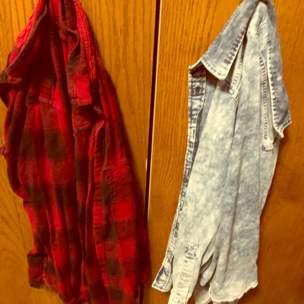 Hollister (denim) and Urban Outfitters (flannel)